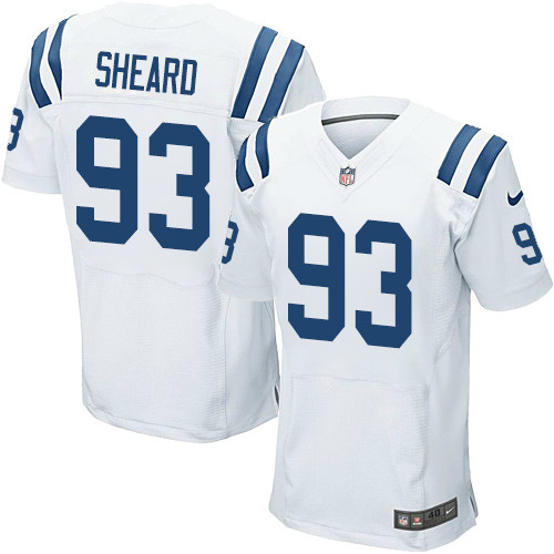 Nike Colts #93 Jabaal Sheard White Men's Stitched NFL Elite Jersey - Click Image to Close